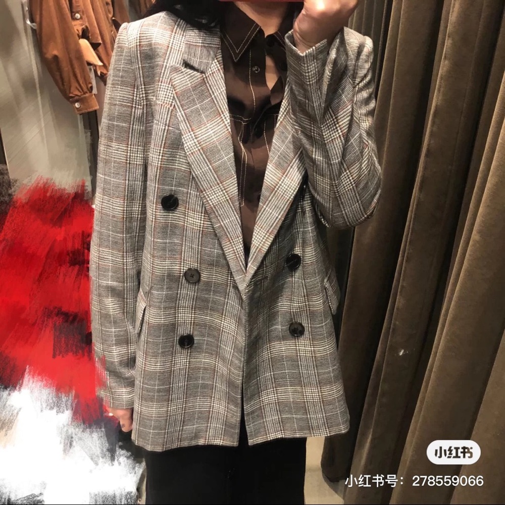 Zara Plaid blazer $20